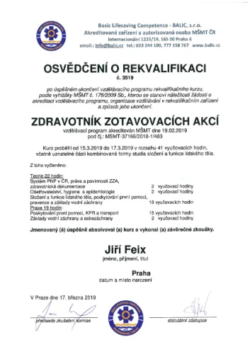 Zdravotník zotavovacích akcí